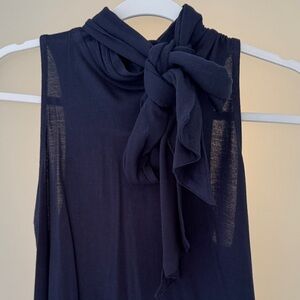 Banana Republic Sleeveless Navy Bow Neck Tank Top